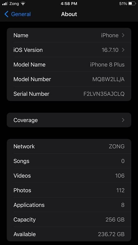 Iphone 8 plus Pta approved 256 Gb 1