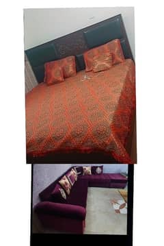 bed set and soffa L shape. . for sale