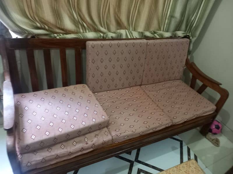 5 seater wooden sofa set 0