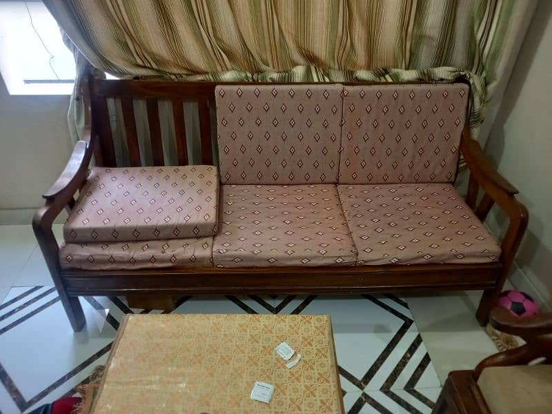 5 seater wooden sofa set 1