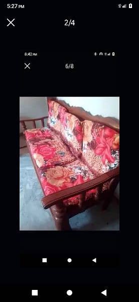 double bed +mtrss + 5 seater sofa 3