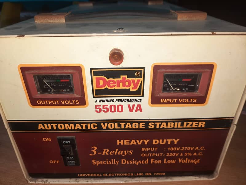 Derby, automatic voltage stabiliser 0