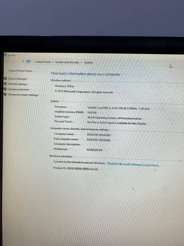 Gaming PC i3 4th generation Exchange possible 2Gb Graphics card 8Gbram 5