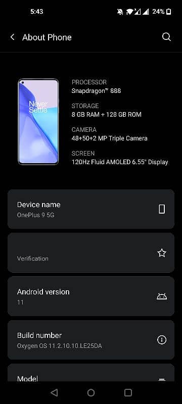 Oneplus 9 pta approve 8 128 5