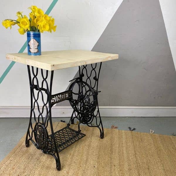 antique vintage singer sewing machine table stand 6