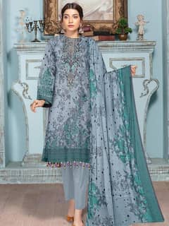 Women's Stunning Dhanak Embroidered Suit - 3pcs Set