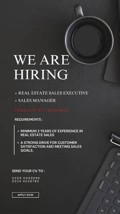 WE ARE HIRING FEMALE Staff