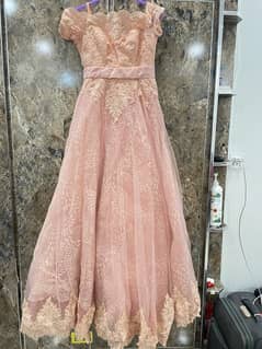 Pink maxi dress frock party wear wedding wear