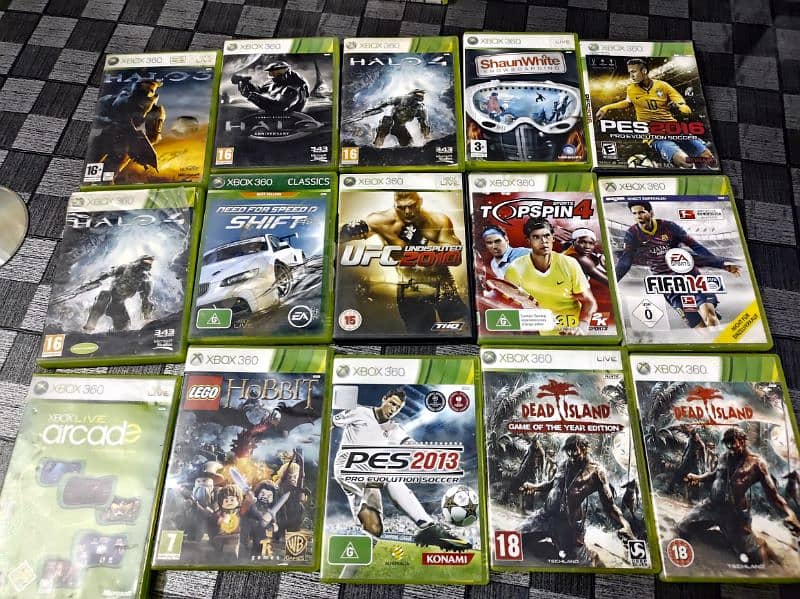 XBOX 360 BUNDLE ORIGINAL GAMES WITH FREE PS3 CDS 3