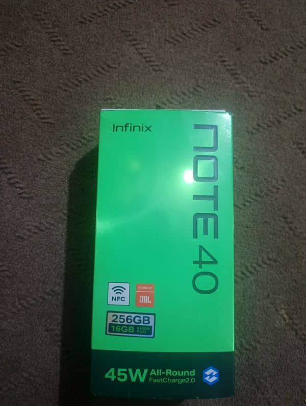 Infinix note 40 Box available. charger czn la gaya ha . 3