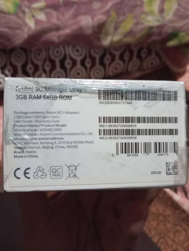 Redmi 9c for sale with box 2