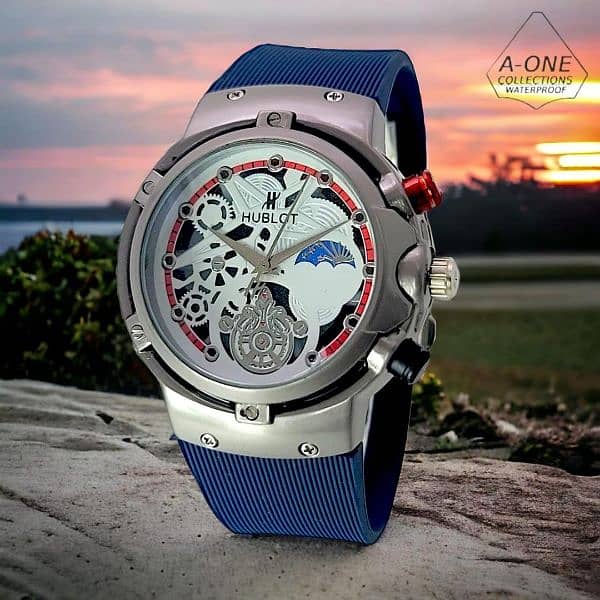 Men's Water Resistant Analogue Watch - 1 Pc Multicolor Silicone Strap 2