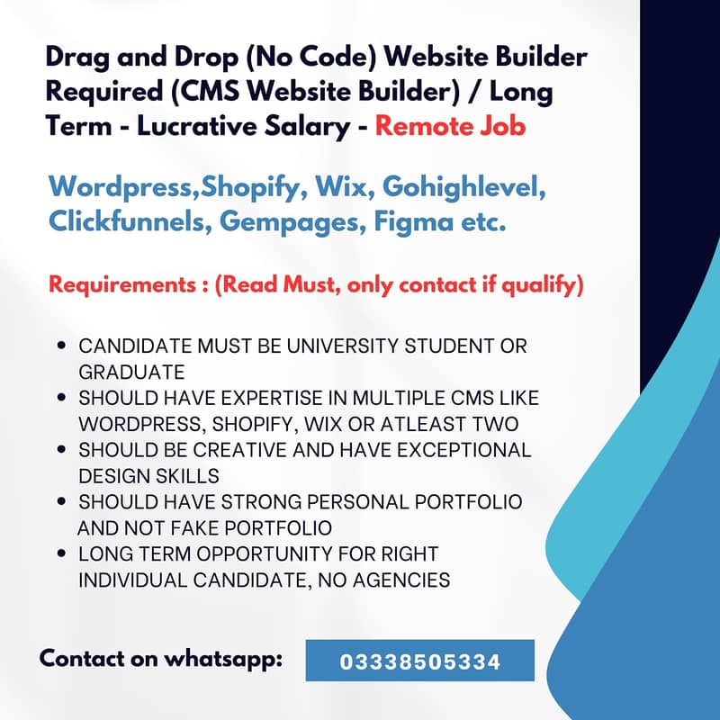 Wordpress and shopify website builder required 0