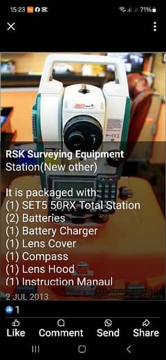 Total survey machine sokkia rx650