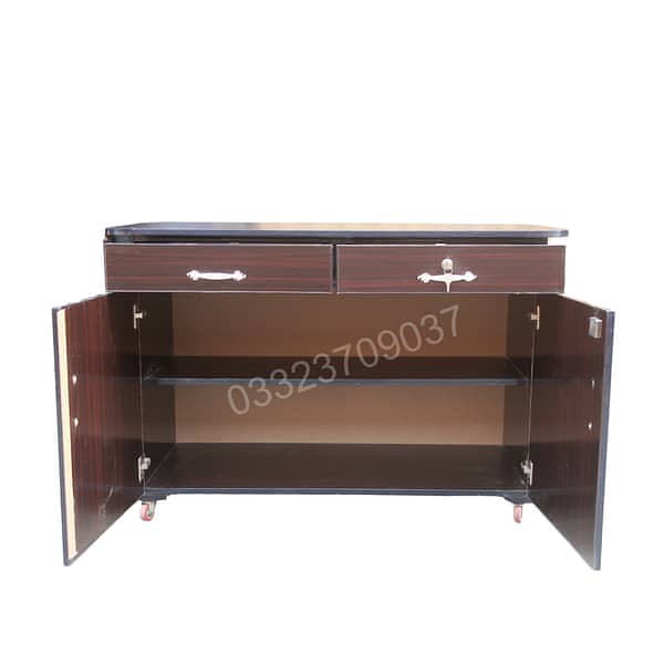 2 door wooden Iron stand with 2 drawers 1