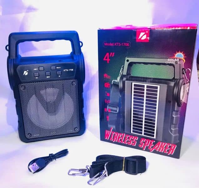 KTS-1706 Portable Solar Rechargeable Bluetooth Speaker with Torch 4