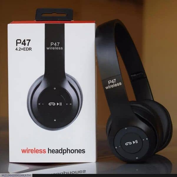 Wireless Black Headphone with Advanced Noise Cancellation & Super Bass 0