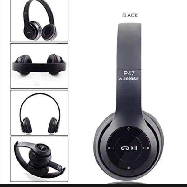 Wireless Black Headphone with Advanced Noise Cancellation & Super Bass 2