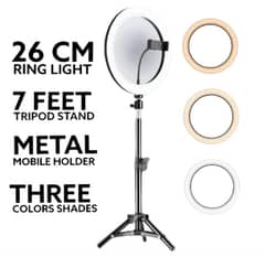 26 CM selfie Led ring light 7 feet tripod stand