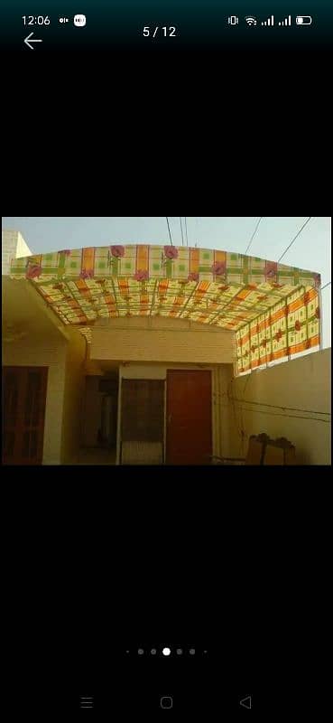 Fiber glass shads Car Parking shade green net Folding parde 9