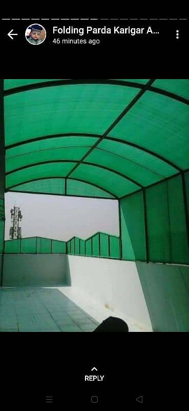 Fiber glass shads Car Parking shade green net Folding parde 16