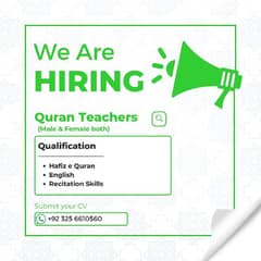 Need Make & Female Quran Teacher