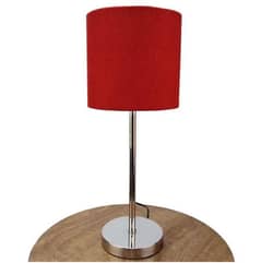 beautiful pair of lamp with red shade for bedrooms