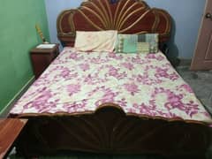 wooden double bed set available