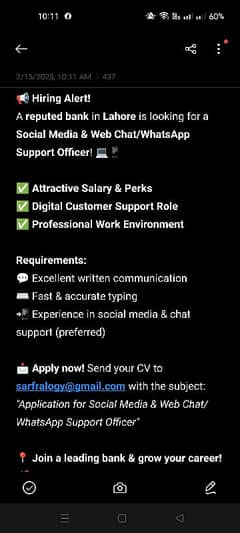 Social Media & Web Chat / WhatsApp Support officer