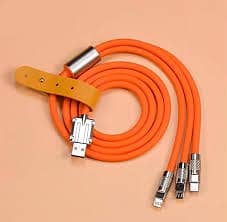 3 in 1 Orange Cable Fast Charging Cable Silicone 120W 6A Cable Fast Ch 17