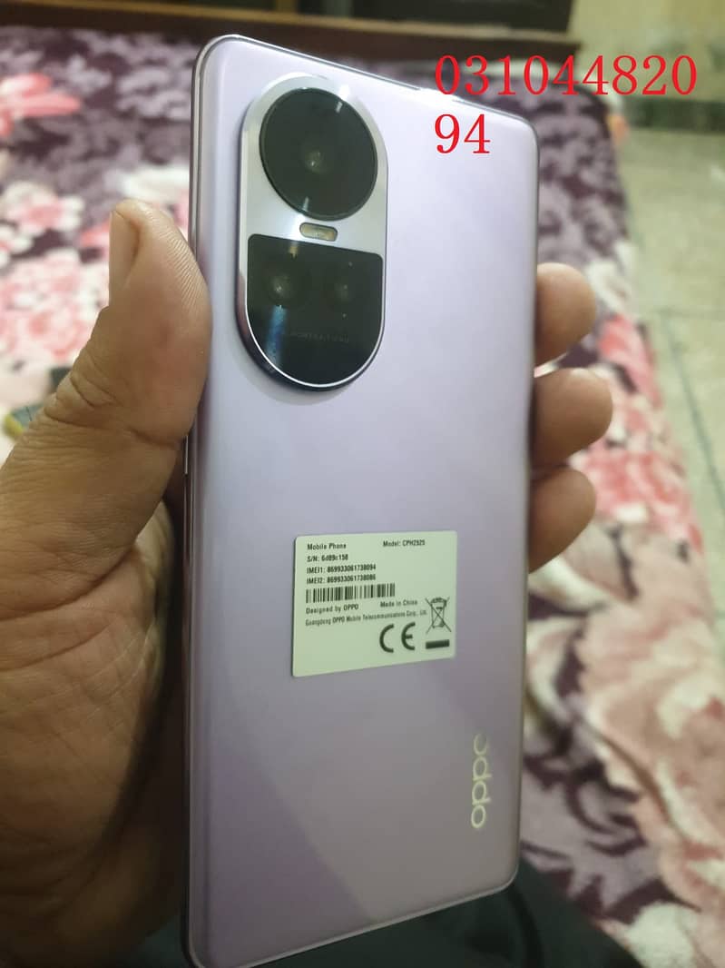 OPPO Reno 10 pro 5G non pta 12/256 for Sale Contact  03104482094 1