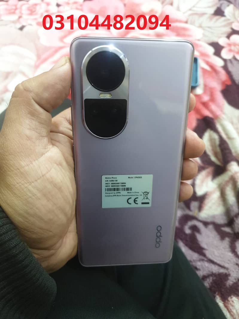 OPPO Reno 10 pro 5G non pta 12/256 for Sale Contact  03104482094 6