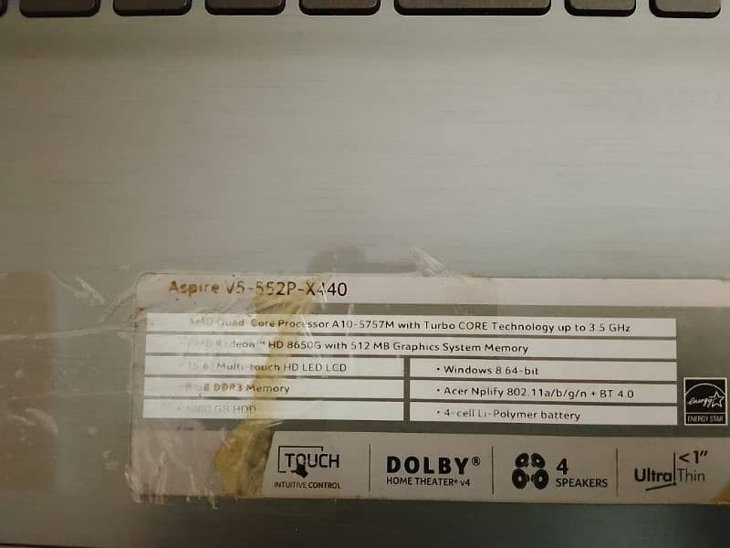 Acer Aspire 8gb ram 256gb SSD 4