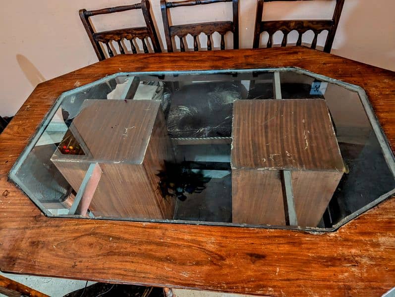 dining table with 6 chair fully wood 0