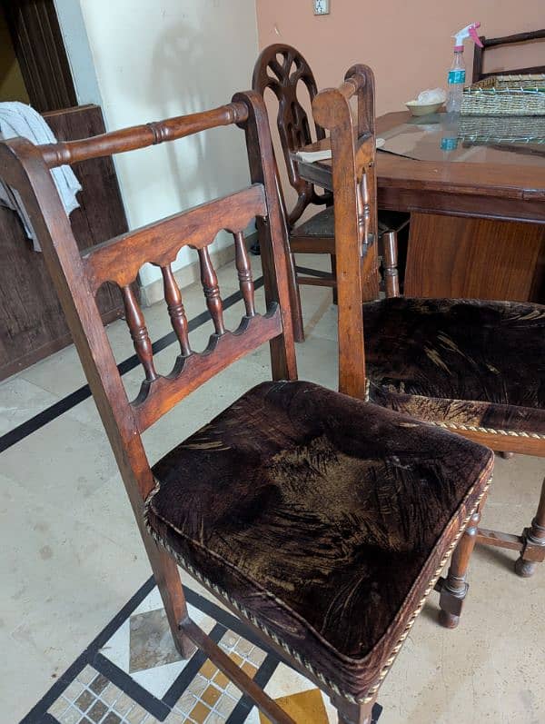 dining table with 6 chair fully wood 1