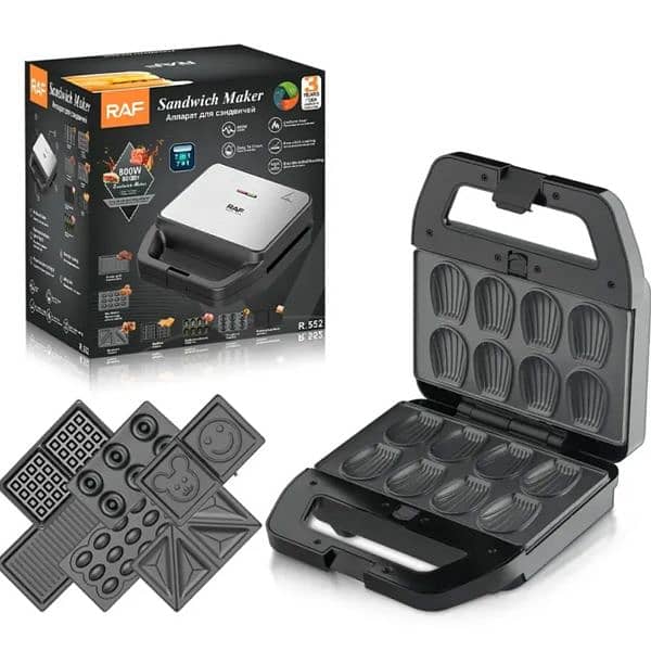 NEW 7 IN 1 SANDWICH PANINI GRILL WAFFLE COOKIE DONUT MAKER NON STICK 0