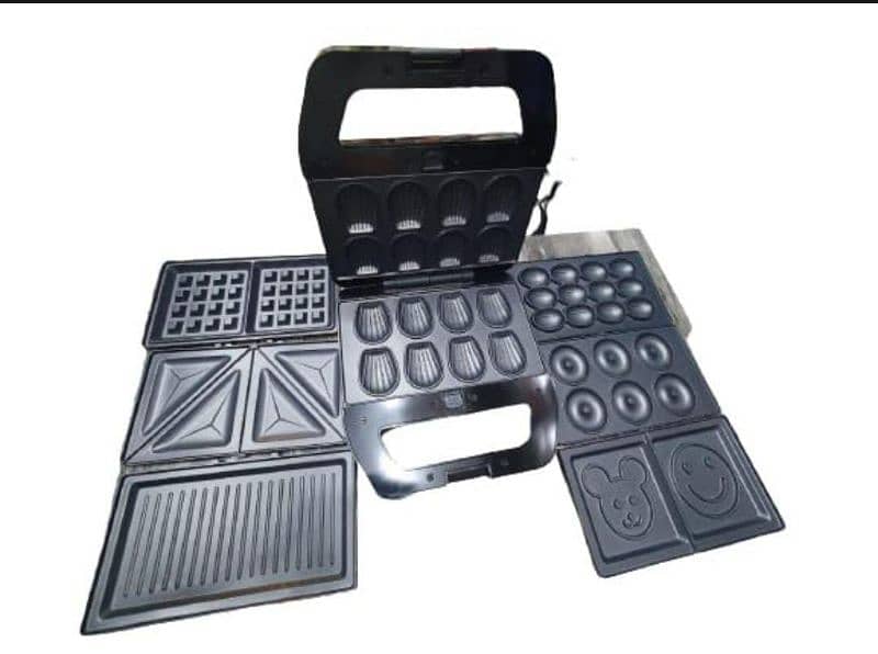 NEW 7 IN 1 SANDWICH PANINI GRILL WAFFLE COOKIE DONUT MAKER NON STICK 2