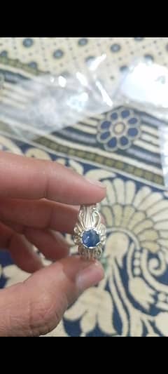 blue Sapphire cyclone Neelam stone silver ring available