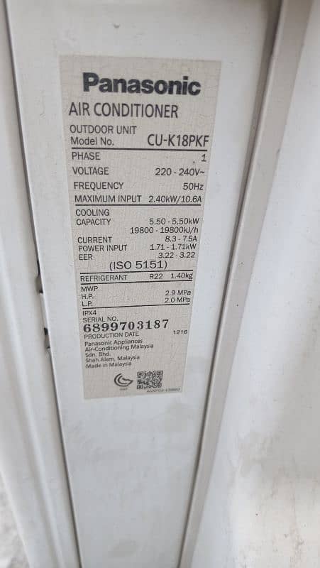 Panasonic Inverter EcoNavi AC CU-K18PKF – Excellent Condition 3