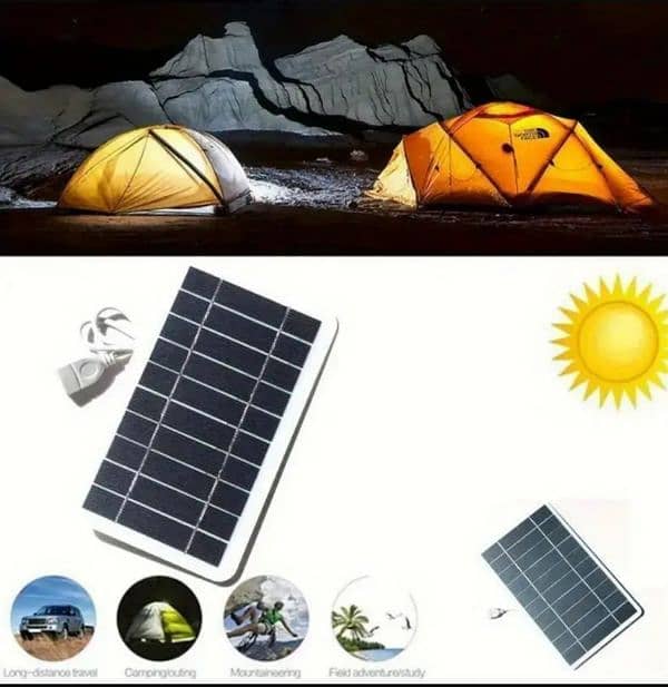 USB solar panel charger for outdoor travel and camping 1