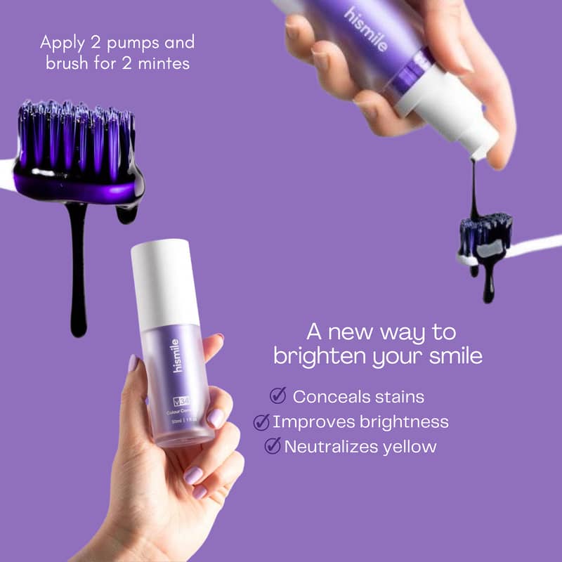 Hismile V34 Purple Toothpaste for Brightness Teeth and Stain Removal 6