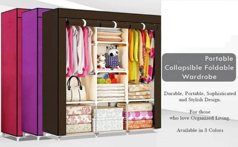 3 Door 88130 Fancy & Portable Foldable Closet Wardrobe Storage 0