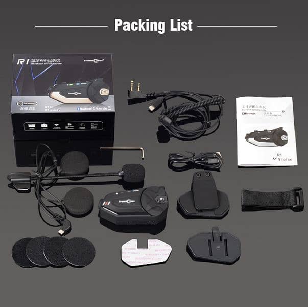 Freed Conn R1 Plus: Bluetooth Motorcycle Intercom Helmet Headset 1