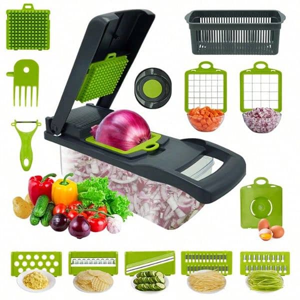 Vegetable Chopper - 16 in 1 Mandoline Slicer   Multi-Functional Design 0