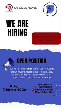 We Are Hiring Agents For Call Center