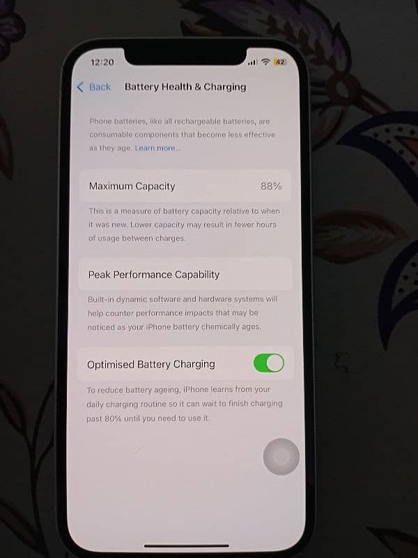 iPhone 12, 128 GB, PTA Approved, 88% battery health,as good as new, 19