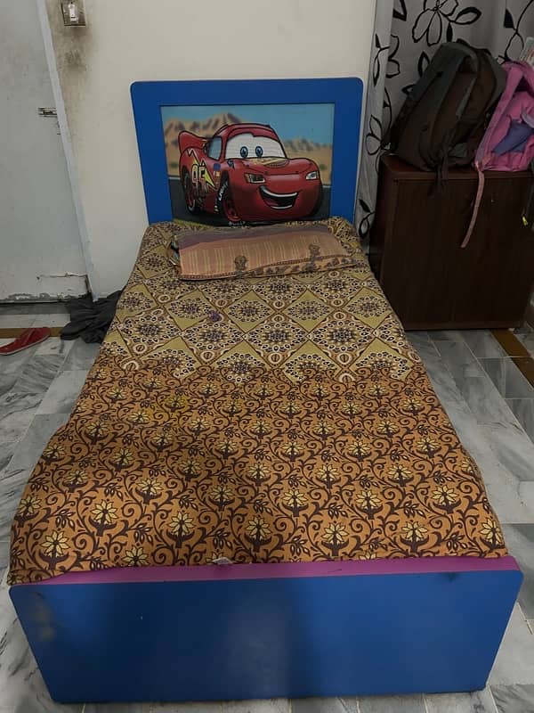 Bed with cupboard and study table my number 03042553687 4