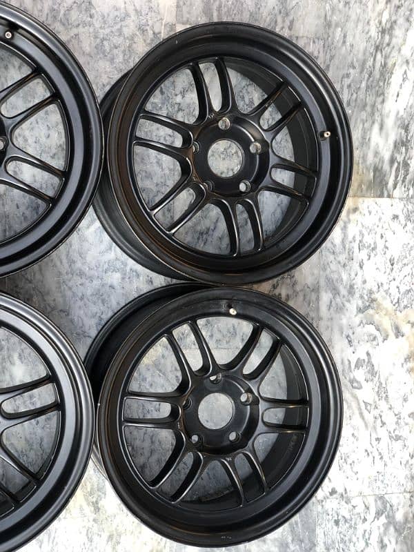 Enkei rpf1 15 inch 5 nut 114 pcd rims for reborn or rebirth etc 1