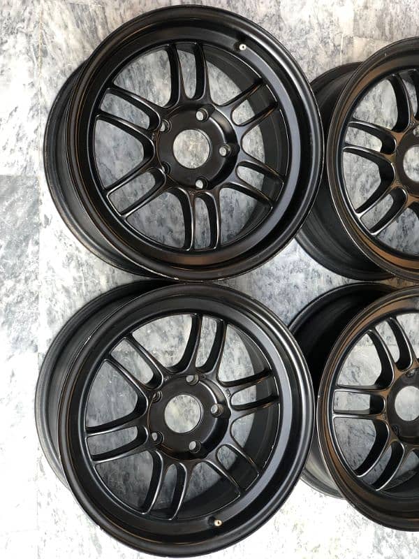 Enkei rpf1 15 inch 5 nut 114 pcd rims for reborn or rebirth etc 2