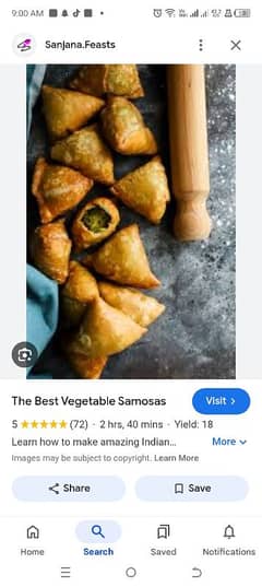 vegetables and chicken samosa